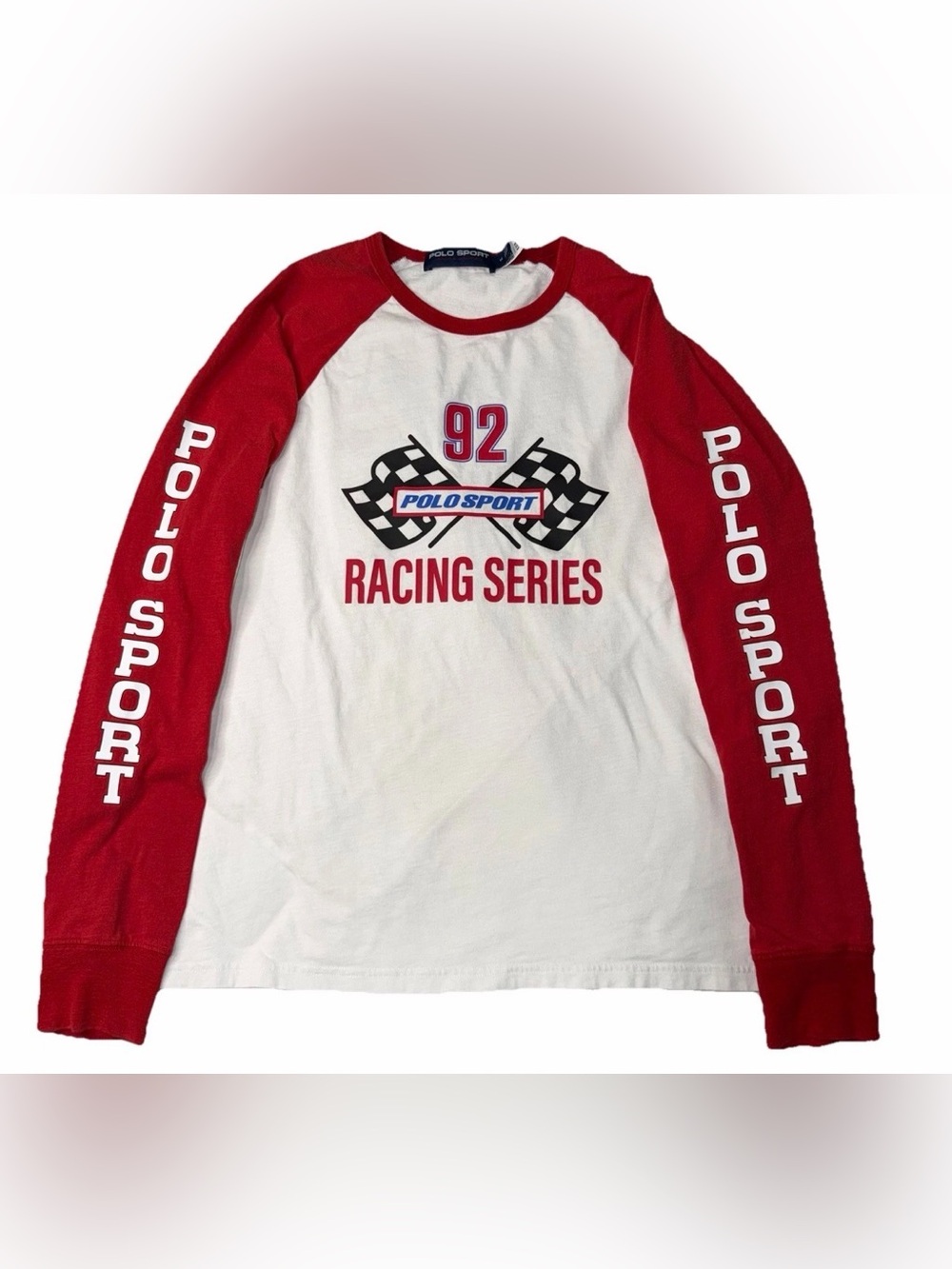 Polo Ralph Lauren Sport Motocross Racing Series 92 Long Sleeve Shirt Medium